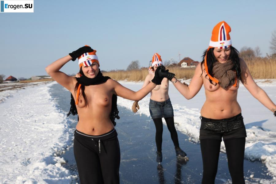 Голландские нудистки зимой. Часть 3. Фото 19