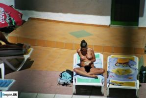 Girls sunbathe topless near the pool. Part 2. Thumb 14