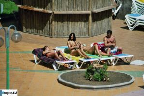 Girls sunbathe topless near the pool. Part 2. Thumb 22