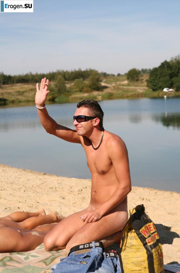 Three nudists on the riverbank. Part 5. Slide 52