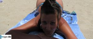 tanned girlfriends on a rocky shore. Thumb 6