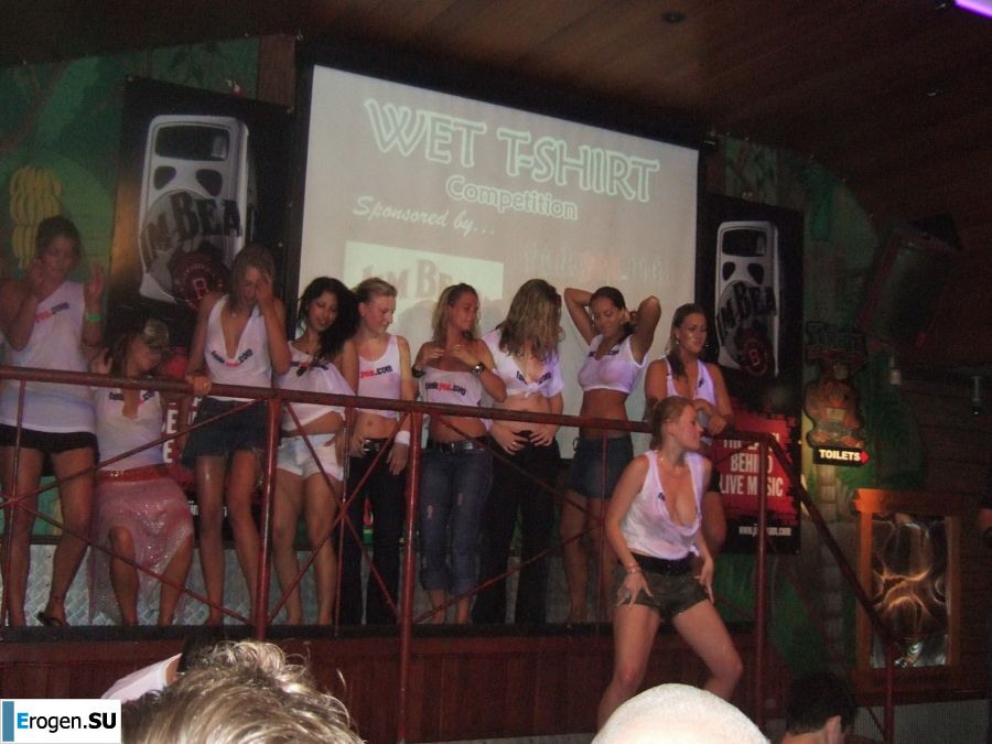 competition of wet t-shirts in a night club. Part 2. Slide 32