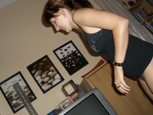 An appetizing student took off everything and showed a shaved pussy. Thumb 9