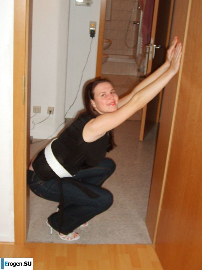 Role games of a bright brunette in a short skirt and her boyfriend. Slide 3