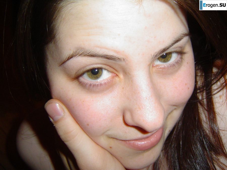 A naked girl shows her breasts, but is shy. Slide 16