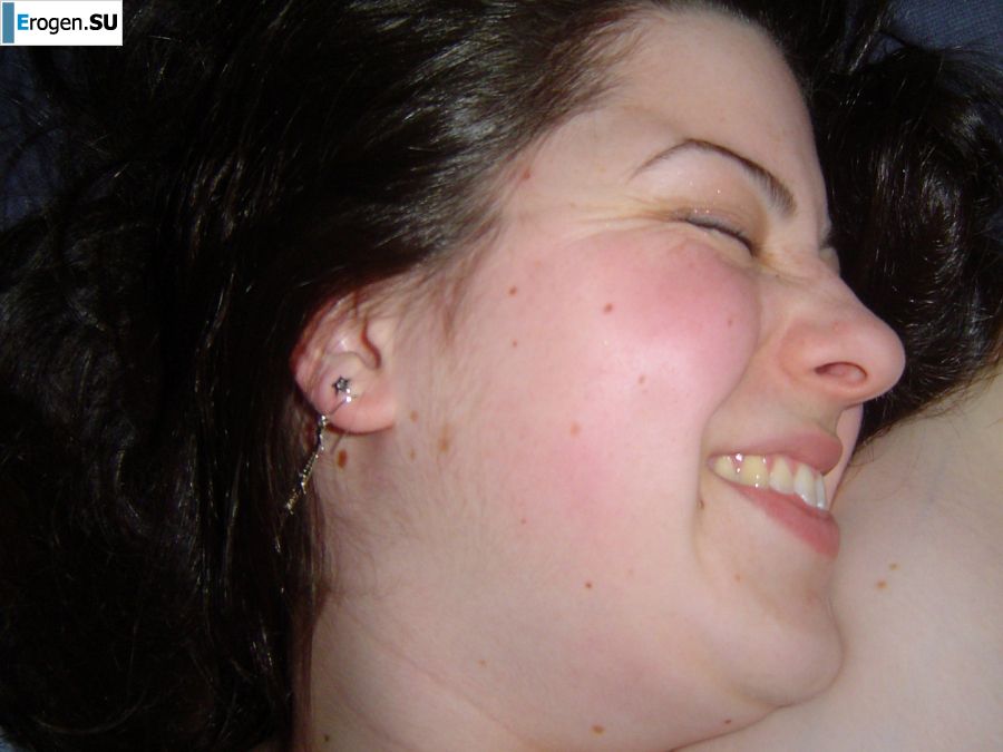A naked girl shows her breasts, but is shy. Slide 4