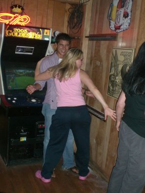 A blonde in pink panties drank and spread her legs in a billiard club. Part 2. Thumb 32