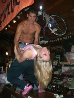 A blonde in pink panties drank and spread her legs in a billiard club. Part 2. Thumb 39