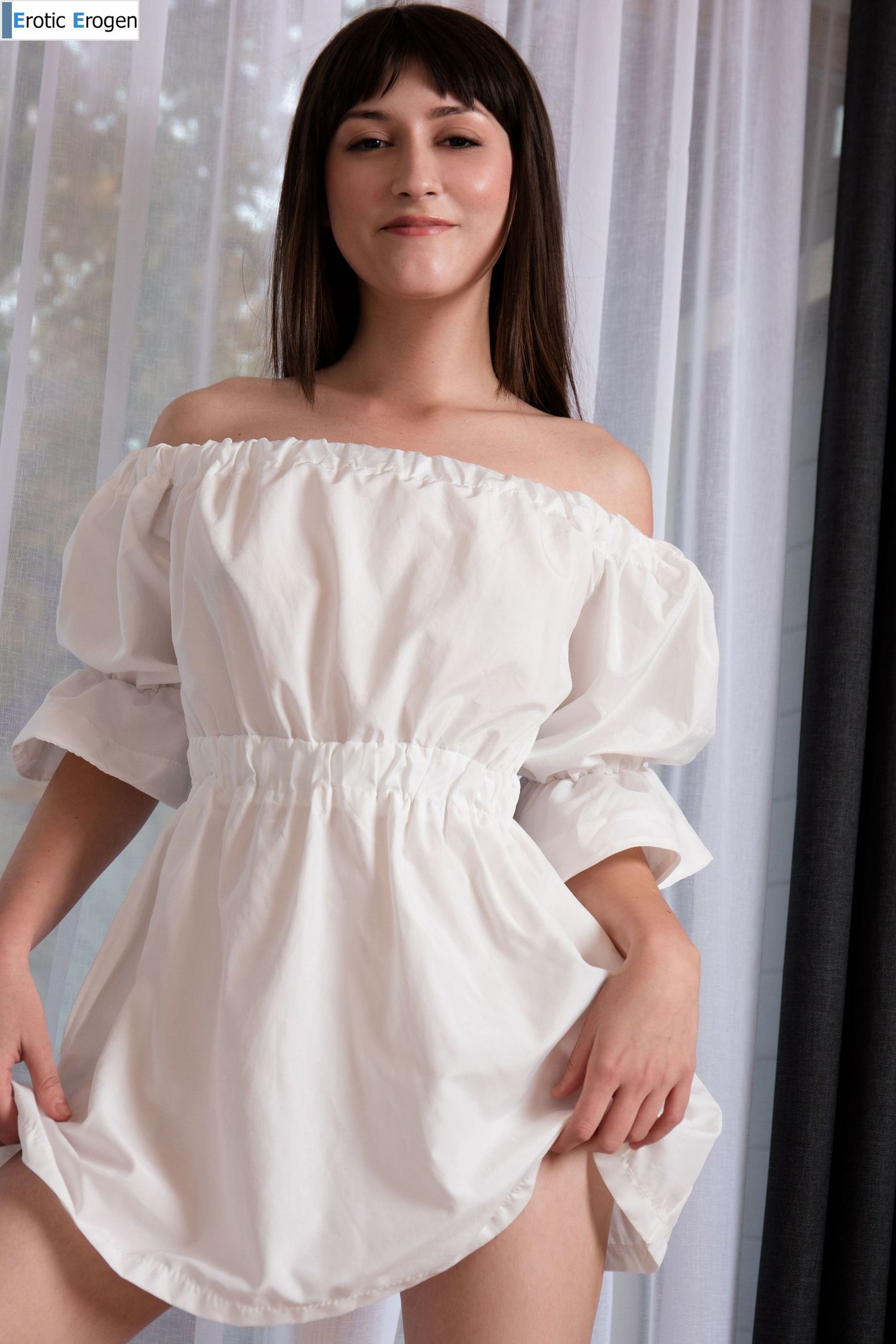 Cora in Sheer Drapes. Slide 3