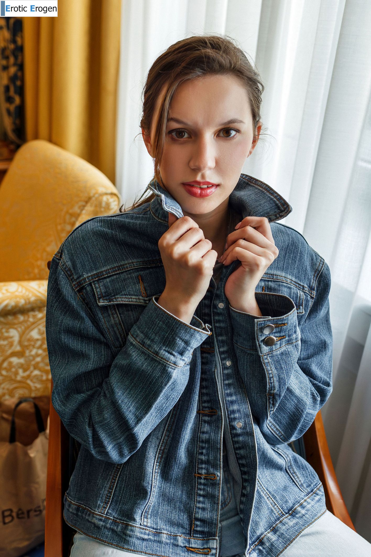 Giselle in Gold Lingerie. Slide 1