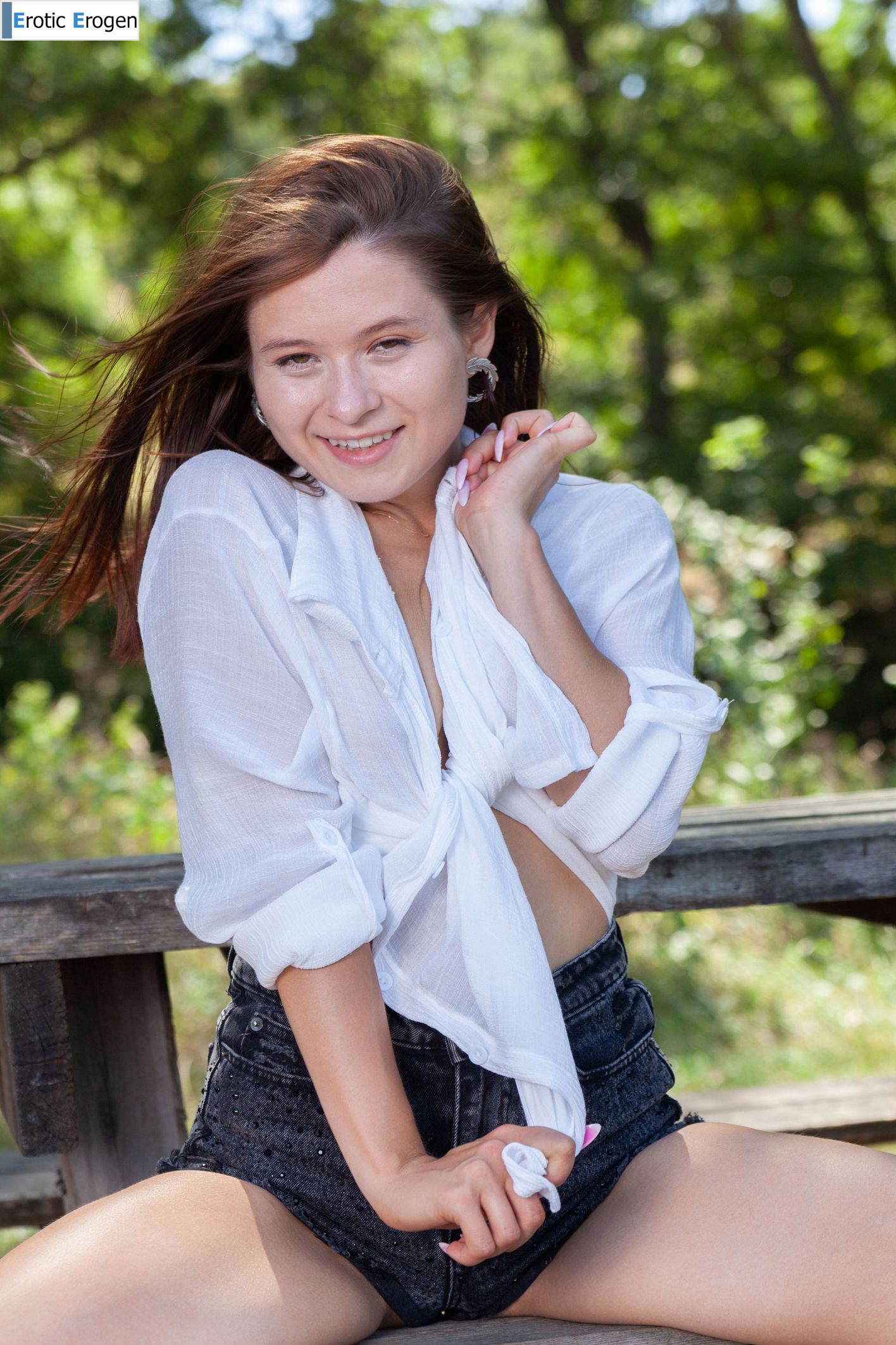 Skye Bloom in Denim Shorts. Slide 9