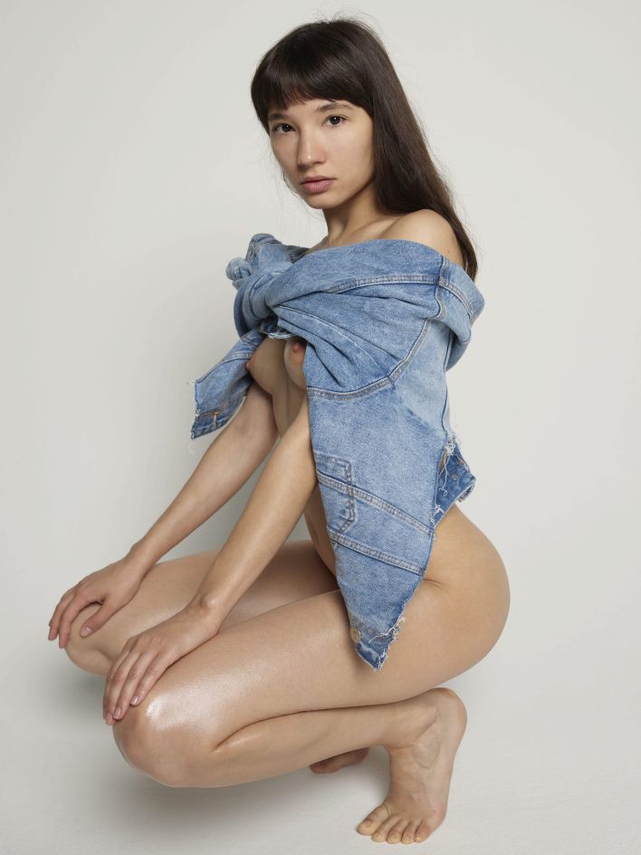 Katya V in Denim And Nude. Thumb 24