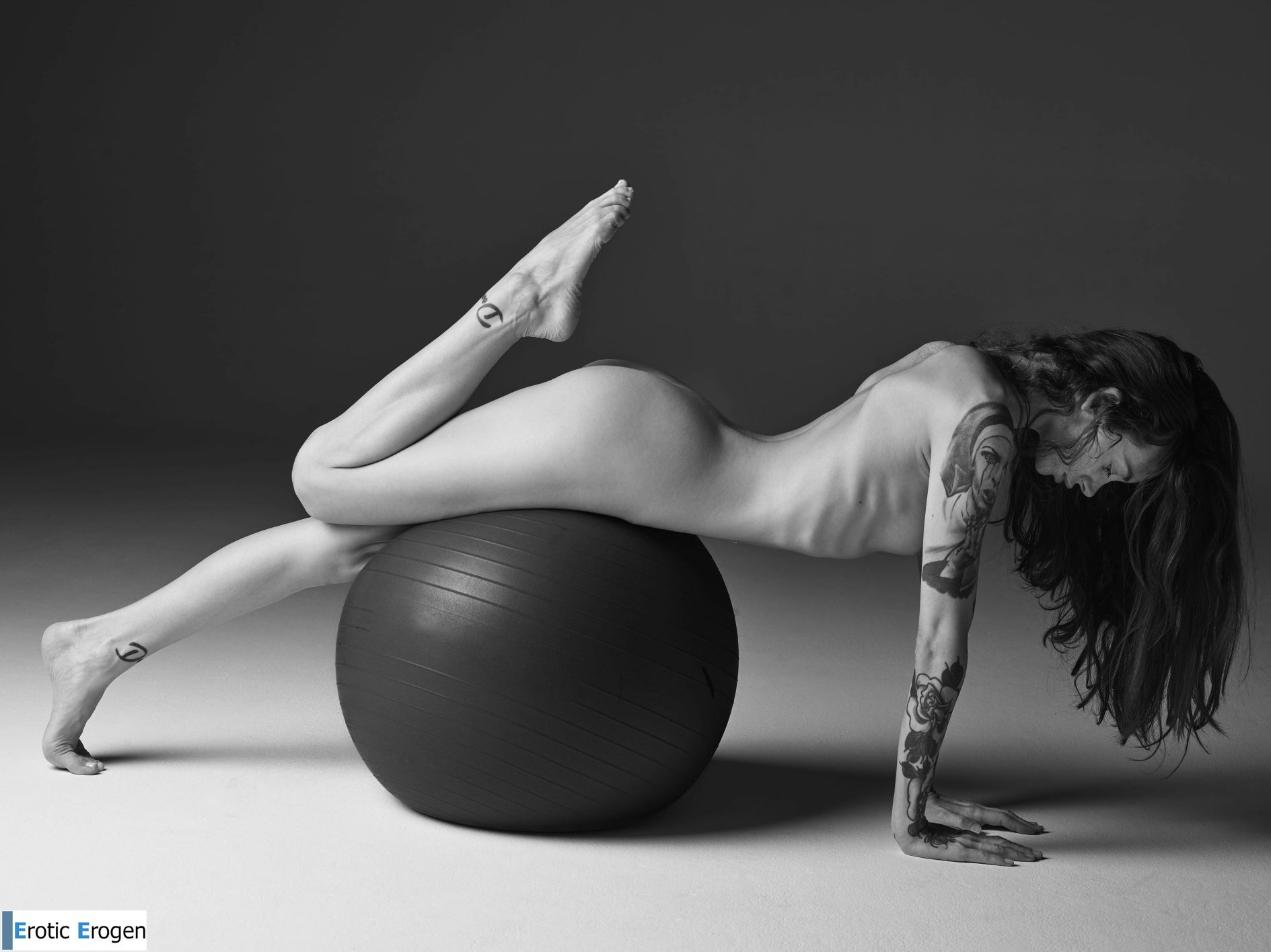 Inga in Black And White Nude Art. Slide 30